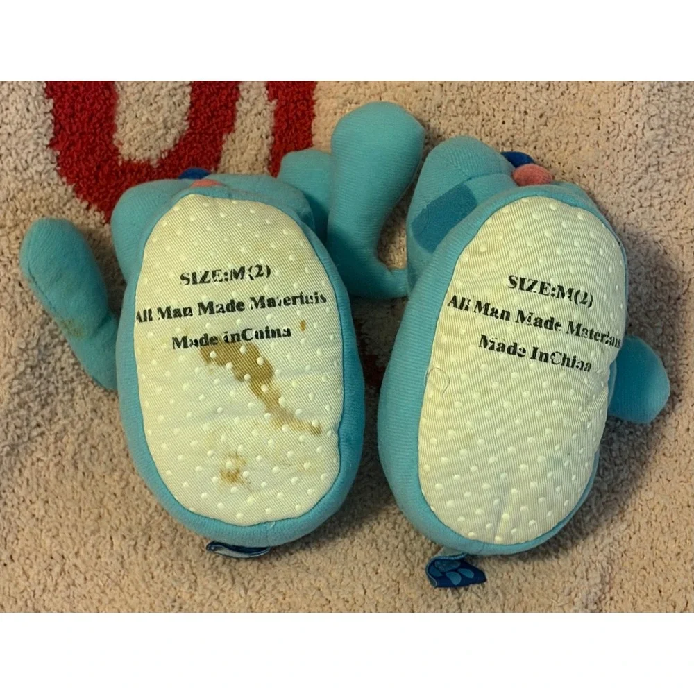 Vintage 2001 Blues Clues Blue Dog Plush Slippers Kids Blue Nickelodeon Viacom